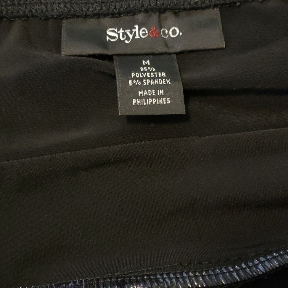 Style & Co Black Halter Dress M Tiered Skirt EUC - Picture 7 of 8